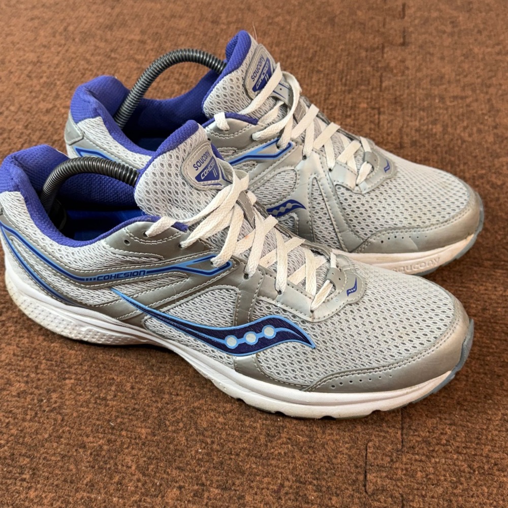 Saucony Cohesion 11 Womens Running Shoes Grey Blue S10420-6 Orthotic Insole 12